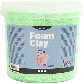 Groene foam clay met glittereffect