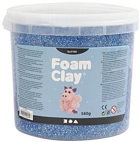Grote pot Foam Clay blauw met glitter 560g